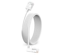 Dutevolns Cavo Ethernet Flessibile Cat 6 con Angolo 270° verso l'Alto 3m, Ultra Sottile e Compatto RJ45 Cat 6a Cavo LAN Gigabit per PC, Router, Windows (Bianco)