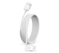 Dutevolns Cavo Ethernet Flessibile Cat 6 con Angolo 90° Destro 8m, Ultra Sottile e Compatto RJ45 Cavo LAN Gigabit per Mac, PC, Router, Windows (Bianco)