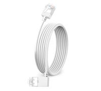 Dutevolns Cavo Ethernet Sottile Cat 6 con Angolo Sinistro 90° 1m, Ultra Sottile e Flessibile RJ45 Cat 6a Cavo LAN Gigabit per Mac, PC, Router, Windows (Bianco)