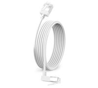 Dutevolns Cavo Ethernet Ultra Sottile Cat 6 con Angolo 90° verso il Basso 1m, Flessibile e Compatto RJ45 Cat 6a Cavo LAN Gigabit per PC, Router, Windows (Bianco)