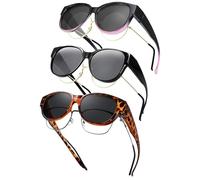 DUTIFUL 3 unidades de gafas de sol para hombre y mujer sobre gafas de sol normales, polarizadas con protección UV400, para personas que llevan gafas