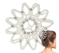 Dutt Haarnetz - Perlen Haarschopfnetz | Accesorios de estilo Pferdeschwanzhalter Für Hochzeit Abendevent Bühnenauftritt Beruf Party Sport