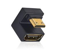 Duttek 180 Grados Mini HDMI a HDMI Adaptador, Forma de U inclinación Ascendente HDMI a Mini Adaptador de Apoyo 8K@60Hz, 48Gbps para la cámara/Ordenador portátil/Tablet/HDTV/Proyector (1 Paquete)
