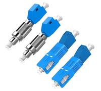 Duttek 2PC FC Macho a LC Hembra Adaptador monomodo y 2PC SC a LC Adaptador monomodo 9/125um SM híbrido convertidor de Fibra óptica para medidor de Potencia óptica, comunicación Digital 4 Pack