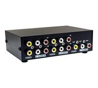 Duttek 4-Port AV Switch RCA Switcher 4 en 1 Salida de Video Compuesto L/R Audio Selector Box para DVD STB Game Consoles