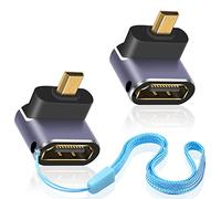 Duttek 8k Micro HDMI a HDMI Adaptador (2-Pack), Down Angle Micro HDMI Macho a HDMI Hembra Adaptador de extensión de Apoyo 8K@60Hz, UltraHD,3D para la cámara,Ordenador portátil y más