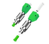 Duttek Adaptador de fibra óptica FC a LC, adaptador de fibra FC/APC macho a LC/APC hembra, convertidor simplex de modo único 9/125um para pruebas FTTH y VFL, paquete de 2