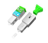 Duttek Adaptador de fibra óptica SC APC hembra a SC UPC macho, convertidor simplex monomodo, para FTTH, 10G-PON y XGS-PON, 0 dB, paquete de 2