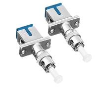 Duttek Adaptador de fibra óptica ST/UPC a SC/UPC, ST macho a SC hembra 9/125 µm SM híbrido convertidor de fibra óptica para medidores ópticos, redes y comunicaciones digitales (2 unidades)