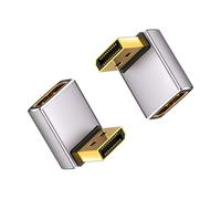 Duttek Adaptador de puerto de visualización de 90 grados 8K 1.4 (32.4 Gbps, 8K/60Hz, 4k/144Hz), adaptador extensor Displayport, convertidor DP macho a hembra para PC, portátil, paquete de 2