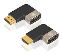 Duttek Adaptador HDMI macho a hembra de 8 K, paquete de 2 unidades, adaptador HDMI de 90 grados, versión 2.1, adaptador HDMI de ángulo izquierdo y recto, conector extensor compatible con 8 K a 60 Hz, 4 K a 120 Hz para TV, HDR, portátil