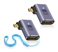 Duttek Adaptador Micro HDMI a HDMI de 90 Grados 8K, ángulo Izquierdo de 48 Gbps, Compatible con 8 K a 60 Hz, 4 K a 144 Hz (Paquete de 2)