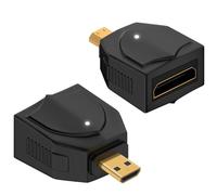 Duttek Adaptador micro HDMI a Mini HDMI de 8 K, adaptador extensor micro HDMI macho de 48 Gbps a mini HDMI hembra, versiones 2.1, soporta video de 8K a 60Hz para laptop, monitor, proyector (paquete de