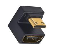 Duttek Adaptador mini HDMI a HDMI en ángulo en forma de U de 8K, 1 paquete, 48 Gbps con luces LED para cámaras, proyectores (macho a hembra)