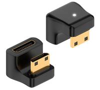 Duttek Adaptador Mini HDMI en Forma de U 8K, Adaptador Mini HDMI Macho a Hembra con ángulo descendente con indicador LED de Funcionamiento para cámara, videocámara, Tableta y PC (Paquete de 2)