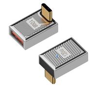 Duttek Adaptador USB a C de 90 Grados, 2 Unidades, Extensor USB, Adaptador USB 3.1 Tipo C a USB, Adaptador USB A a USB C OTG de 120 W, 10 Gbps para Laptop, PC, Cargador