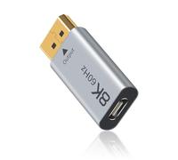 Duttek Adaptador USB C a Displayport 1.4 de 8K, 1 paquete, (unidireccional) USB tipo C hembra a DP macho, compatible con iPhone 16 Pro Max, Galaxy S24, MacBook Pro/Air, iPad, XPS gris