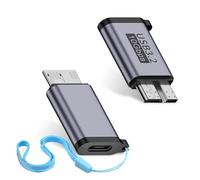 Duttek Adaptador USB C a Micro B de 10 Gbps, adaptador micro B a USB 3.2 C, adaptador micro 3.2 B macho a USB C hembra para cable de disco duro para disco duro externo SSD, tablet, teléfono, laptop,