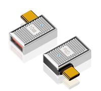 Duttek Adaptador USB C a USB en ángulo Recto, Adaptador USB de ángulo Recto, Adaptador USB 3.1 Tipo C a USB, Adaptador USB A a Tipo C OTG de 120 W, 10 Gbps para Laptop, PC, Cargador