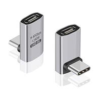Duttek Adaptador USB C de 90 Grados (Paquete de 2) Adaptador USB C Macho Hembra - Transferencia de Datos de 40 Gbps, Carga de 240 W, Tablet, teléfono y más Dispositivos Tipo C