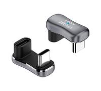 Duttek Adaptador USB C en ángulo de 180 Grados, 2 Pack, Conector USB C Macho a C Hembra, Soporte 20Gbps y Video 4K@60HZ, para Steam Deck, Switch, Tablet, Laptop