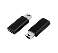 Duttek Adaptador USB Tipo C, Adaptador USB C a Mini USB, USB C Tipo C Hembra a Mini USB Macho Compatible laptops/tabletas, Reproductor MP3, cámara Digital, etc. (Negro)