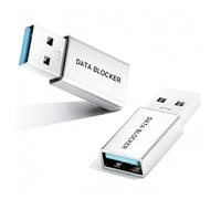Duttek Bloqueador de datos USB, adaptador USB 3.0 macho a hembra, solo para cargar, protege contra el robo de jugo, rechaza la piratería proporciona una carga segura, paquete de 2 unidades, color gris