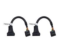 Duttek Cable Adaptador USB 3.0 a USB 2.0, Adaptador de Placa Base USB 3.0 Macho de 19 Pines a USB 2.0 Hembra de 9 Pines, convertidor de Cable Adaptador de Placa Base de 15 cm (Paquete de 2)