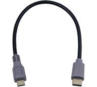 Duttek Cable Adaptador USB Tipo C Macho a Micro USB de 5 Pines OTG para MacBook, iMac Pro, Chromebook Pixel (Gris y Negro) 10 Pulgadas / 25 cm