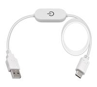 Duttek Cable de extensión de interruptor USB a USB C de 3.3 pies/1 m, cable de alimentación de extensión de interruptor USB macho a tipo C con interruptor de atenuación táctil, soporte de carga de