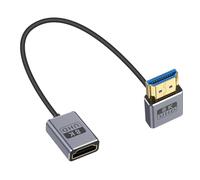 Duttek Cable de extensión HDMI 8K de 90 grados de 1 pie/30 cm, cable HDMI macho a hembra, cable adaptador HDMI de 90 grados de alta velocidad de 48 Gbps de ancho de banda, cable HDMI para GH5S, PS5,