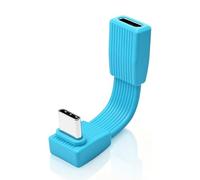 Duttek Cable de extensión USB C corto de 80 Gbps, 5 cm, cable de carga USB C de 90 grados corto para teléfonos, iPad, MacBook, Thunderbolt 5, Samsung Galaxy, Pixel y monitores Dell (azul)