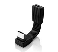 Duttek Cable de extensión USB C corto de 80 Gbps, 5 cm, cable de carga USB C de 90 grados corto para teléfonos, iPad, MacBook, Thunderbolt 5, Samsung Galaxy, Pixel y monitores Dell (negro)