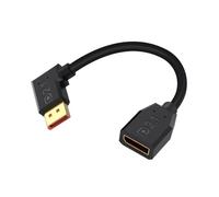 Duttek Cable DisplayPort 2.1 de ángulo recto de 16 K y 40 Gbps de 15 cm, chapado en oro, cable de extensión DP a DisplayPort para monitor de 8K/120Hz, 4K/240Hz, MacBook Pro, PS5