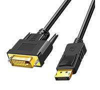 Duttek Cable Displayport a DVI de 1,8 m, puerto de pantalla chapado en oro (DP) macho a DVI macho, cable adaptador para Lenovo, Dell, HP y más