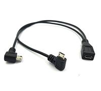 Duttek Cable Divisor Micro USB, Cable Divisor Micro USB 1 a 2, Micro USB Hembra a Doble 2 Micro USB Macho, ángulo Recto, convertidor de 90 Grados, Cable de Carga de Alta Velocidad, Cable de Carga de