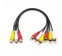 Duttek Cable divisor RCA, 3 conectores RCA hembra a 6 conectores RCA macho RCA Y Splitter Extensión Audio Video AV Cable adaptador 30 cm/11.8 pulgadas