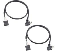 Duttek Cable Dupont Micro USB a USB con cabezal Dupont, conector de extensión USB Micro USB macho a 9 pines hembra USB Encabezado 50 cm/1.64 pies (2-pack)