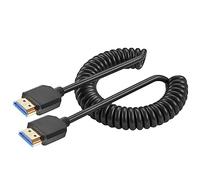 Duttek Cable en espiral HDMI 8K de 1,8 m, cable en espiral Ultra HD HDMI a HDMI, cable macho HDMI 2.1 ultrafino compatible con 48 Gbps, 8 K a 60 Hz, HDR dinámico compatible con PS5/PS4/X-Box/Roku
