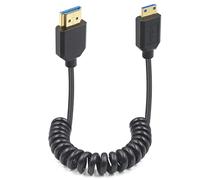 Duttek Cable en espiral Mini HDMI a HDMI 2.1 de 1,2m,extensor HDMI macho a macho extremo delgado HDMI HDMI 2.1,Soporta 8K@60Hz,4K@120Hz,compatible con cámara,videocámara,gráficos de tableta,laptop