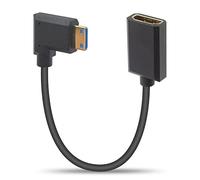 Duttek Cable extensor mini HDMI a HDMI 2.1 de 0.3 m, HDMI 2.1 ultra alta velocidad 48 Gbps, soporta 8K a 60Hz, 4K a 120Hz, tarjeta gráfica de video portátil, derecha