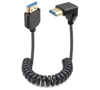 Duttek Cable HDMI a HDMI 2.1 en espiral de 1.2 m, HDMI 2.1 ultra alta velocidad 48 Gbps, soporta 8K a 60Hz, 4K a 120Hz, compatible con cámara, videocámara, monitor TV, monitor, PC y más (centro)
