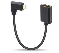 Duttek Cable Micro HDMI a HDMI de 90 grados, 8K 60HZ extremo delgado en ángulo recto HDMI 2.1 hembra a micro HDMI macho, velocidad de transferencia hasta: 48 Gps, para GoPro, cámara digital. 30 cm