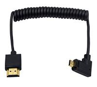 Duttek Cable Micro HDMI a HDMI Estándar, en Espiral, Extremo Delgado, Ángulo Izquierdo, para 1080P, 4K, Ultra HD, 3D (1,2 m)