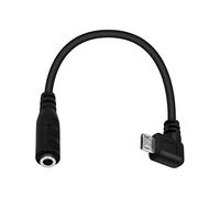 Duttek Cable micro USB a 3,5 mm, ángulo derecho Micro USB macho a 4 polos 3,5 mm cable hembra para clip activo micrófono adaptador de conversión 15 cm/5,9 pulgadas