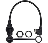Duttek Cable Micro USB para montaje en panel, ángulo izquierdo 90 grados, cable de extensión macho a hembra para coche, barco, motocicleta, camión, salpicadero de 30 cm