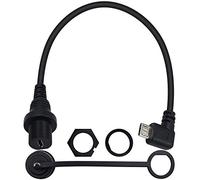 Duttek Cable Micro USB para montaje en panel, ángulo recto de 90 grados, cable de extensión macho a hembra para coche, barco, motocicleta, camión, tablero de instrumentos, 30 cm