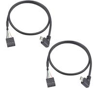 Duttek Cable USB a Micro USB, Micro USB a placa base, 90 grados en ángulo recto Micro USB macho a 9 pines adaptador hembra Dupont cable extendido 1.65 pies/50 cm