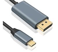 Duttek Cable USB-C a Displayport, Cable USB C a Displayport, Adaptador USB 3.1 tipo C macho a DP Displayport, Cable Thunderbolt 3 a puerto de visualización con cable chapado en oro de 1,5 m
