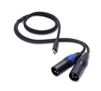 Duttek Cable USB C a XLR macho dual de 1 m USB C a 2 XLR macho, cable amplificador de potencia para interfaz de audio, grabación de estudio, podcast, micrófono, 24 bits/96 kHz, 1 paquete